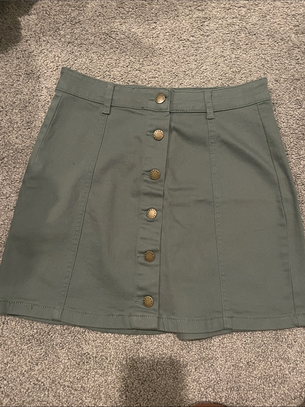Forever 21 Olive Green Button-Front Mini Skirt